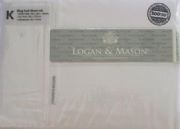 100%-COTTON-SATEEN-300-THREAD-LOGAN-&-MASON-KING-SHEET-SET-WHITE-NEW-SPECIAL